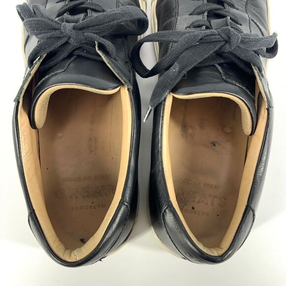 Greats Brooklyn Royale Mens Shoes Black Leather Lace Up Sneakers Made Italy - 10 main image 7